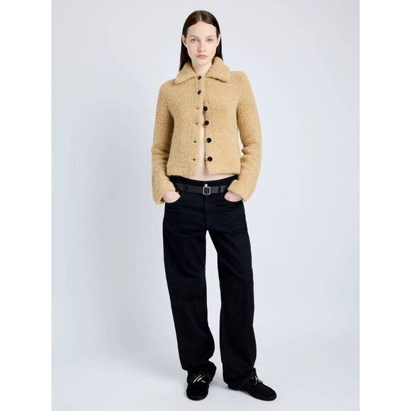 Proenza Schouler Sylvie Loop Boucle Knit Jacket in Light Camel L - Picture 3 of 5